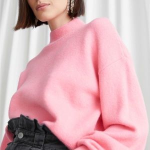 & other stories pink Mock Neck Sweater